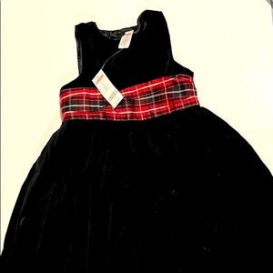 Gymboree Black Velvet dress with silk sash size 9
